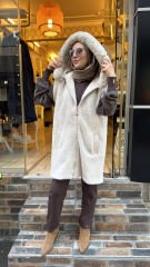 10841 Kürklü Yelek - Taş