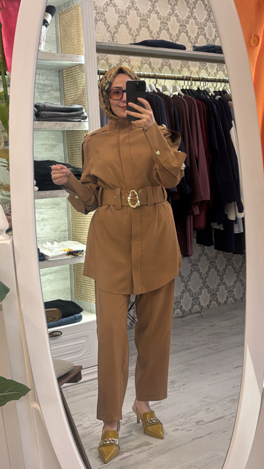 5120 Aura Pantolonlu Takım - Camel