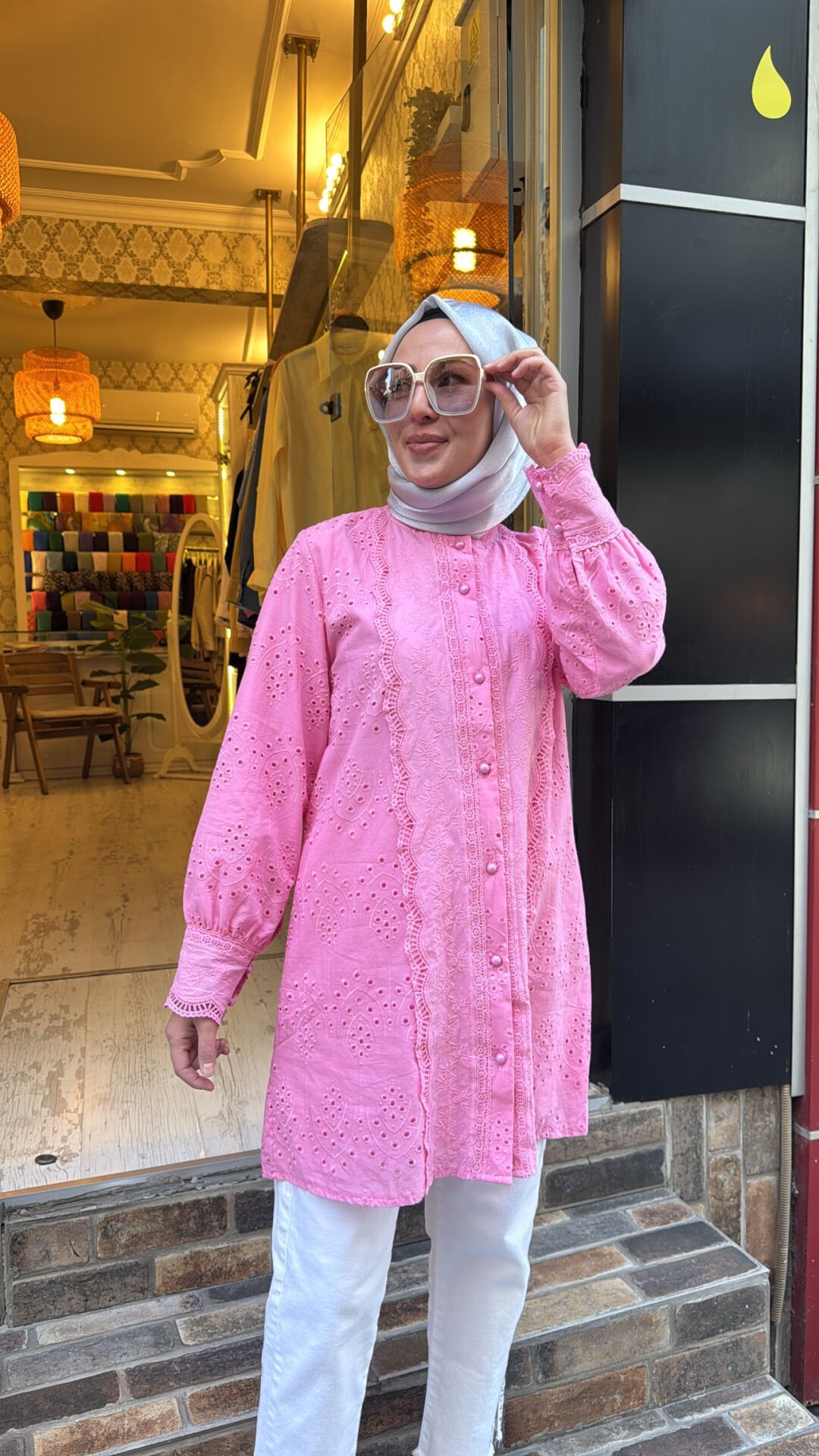 2001 Fistolu Fırfırlı Gömlek - Fuşya