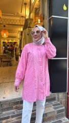 2001 Fistolu Fırfırlı Gömlek - Fuşya