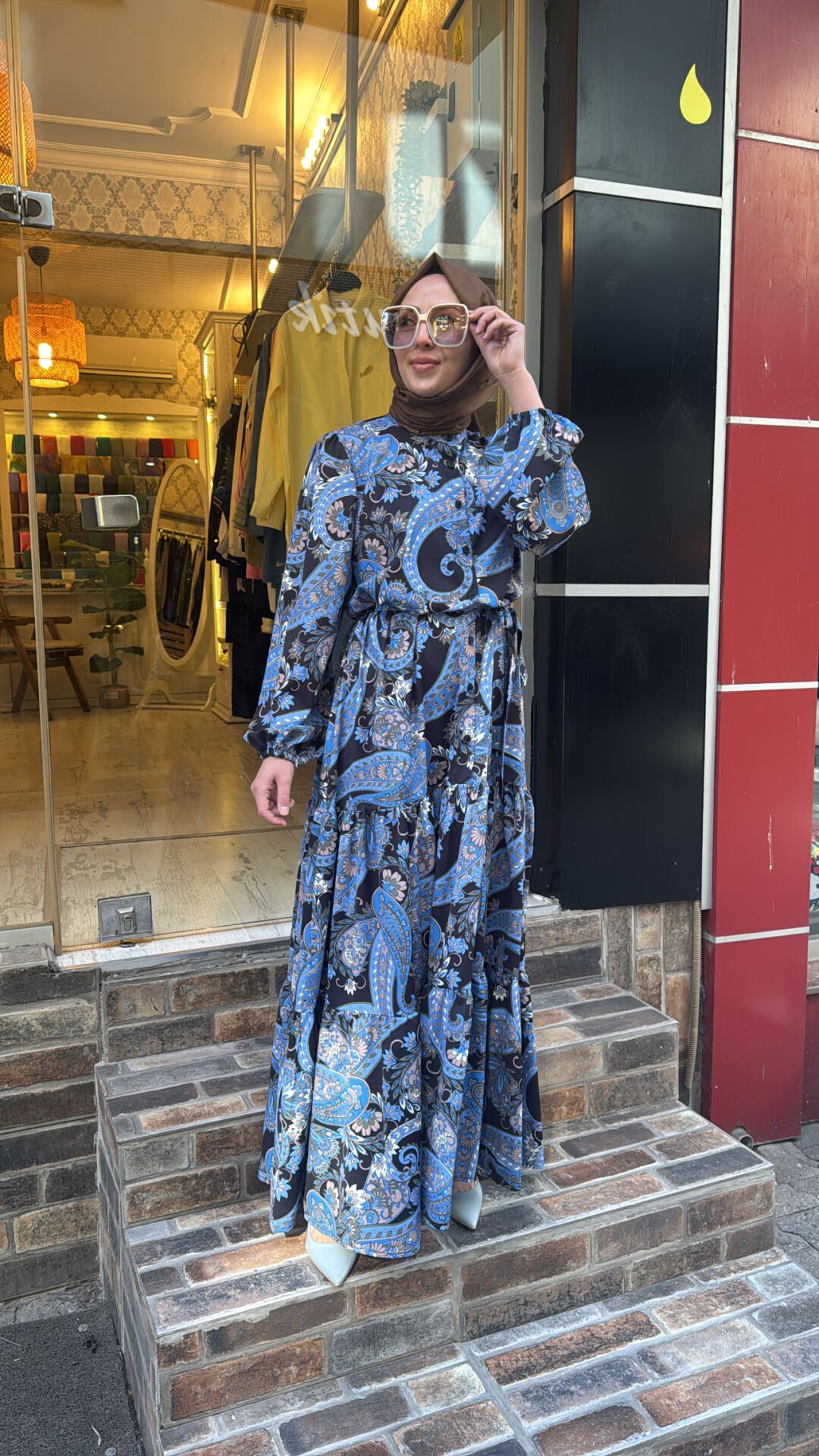 1696 Bloom Serisi Elbise - Lacivert