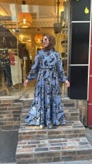 1696 Bloom Serisi Elbise - Lacivert