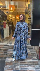 1696 Bloom Serisi Elbise - Lacivert