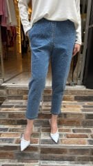 4810 Likralı Taşlı Kot - Mavi