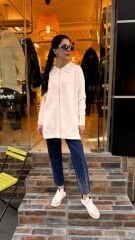 4588 Yakası Taşlı Hırka - Ekru