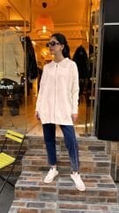 4588 Yakası Taşlı Hırka - Ekru