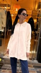 4588 Yakası Taşlı Hırka - Ekru