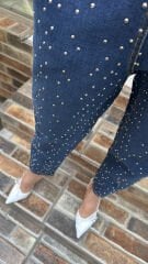 4810 Likralı Taşlı Kot - Lacivert