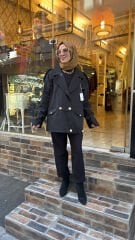 5349 Vetra Kısa Trençkot - Siyah