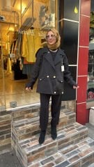 5349 Vetra Kısa Trençkot - Siyah