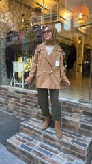 5349 Vetra Kısa Trençkot - Camel