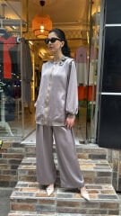 4808 Parlak Taşlı Takım - Vizon