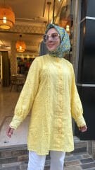 2001 Fistolu Fırfırlı Gömlek - Sarı