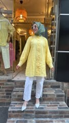 2001 Fistolu Fırfırlı Gömlek - Sarı