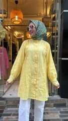 2001 Fistolu Fırfırlı Gömlek - Sarı