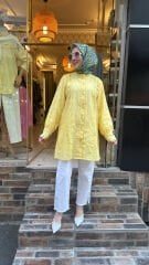 2001 Fistolu Fırfırlı Gömlek - Sarı