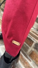 4712 Taşlı Triko Elbise - Vişne