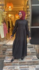 1431 Fistolu Elbise - Siyah