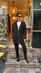 4739 Ceketli Parlak Takım - Siyah