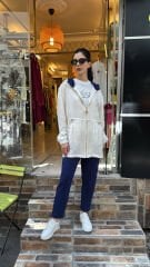 4739 Ceketli Parlak Takım - Ekru-Laci