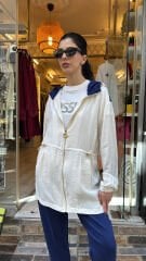 4739 Ceketli Parlak Takım - Ekru-Laci