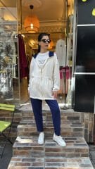 4739 Ceketli Parlak Takım - Ekru-Laci