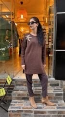 4583 İncili Triko Kazak - Kahve