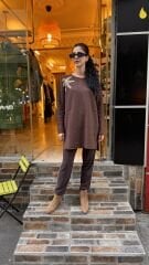 4583 İncili Triko Kazak - Kahve