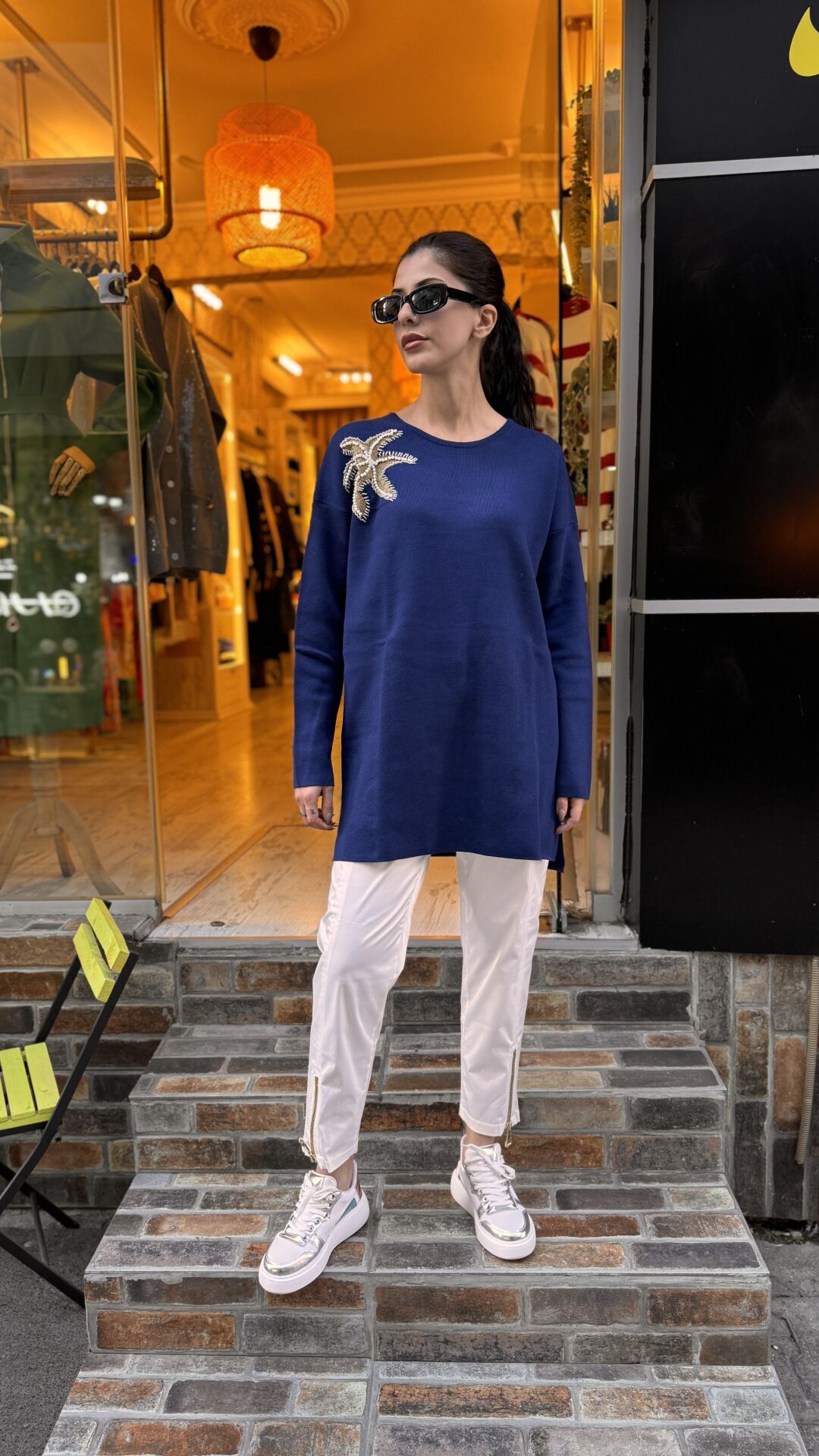 4583 İncili Triko Kazak - Lacivert