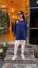 4583 İncili Triko Kazak - Lacivert