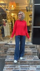 2803 Beli Lastikli Pantolon - Lacivert