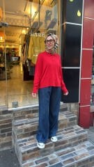 2803 Beli Lastikli Pantolon - Lacivert