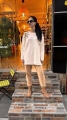 4583 İncili Triko Kazak - Ekru