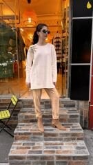 4583 İncili Triko Kazak - Ekru