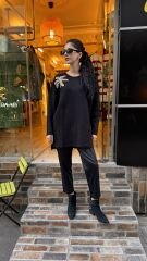 4583 İncili Triko Kazak - Siyah