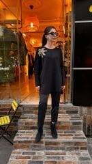 4583 İncili Triko Kazak - Siyah