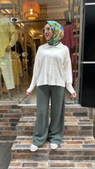 2773-26 Palazzo Kot Pantolon - Yeşil