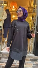 10739 Altı Paraşütlü Sweat - Siyah