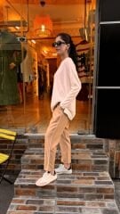 4682 Kenarı Taşlı Pantolon - Camel