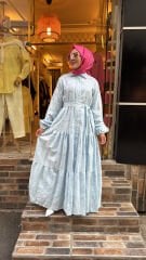 1815 Brode Prenses Elbise - Bebe Mavi