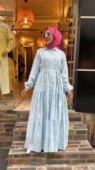 1815 Brode Prenses Elbise - Bebe Mavi