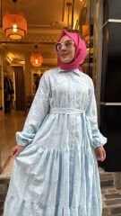 1815 Brode Prenses Elbise - Bebe Mavi