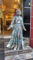 1671 Gipeli Elbise - Yeşil