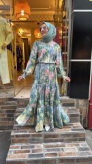 1671 Gipeli Elbise - Yeşil