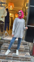 2512 Simli Tunik - Gümüş