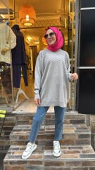 2512 Simli Tunik - Gümüş