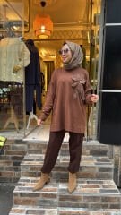 24330 Gül Tunik - Kahve