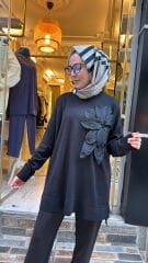 24330 Gül Tunik - Siyah
