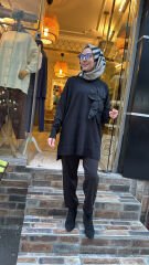 24330 Gül Tunik - Siyah