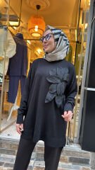 24330 Gül Tunik - Siyah